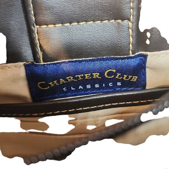 Charter Club Classics Women's Tan Snap Closure Striped Crossbody Bag - Picture 4 of 16